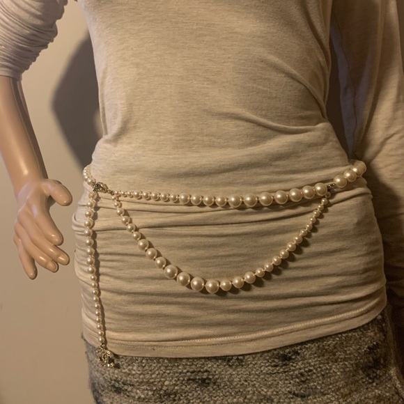 CHANEL Accessories - Chanel Gold plated vintage pearl belt/ necklace